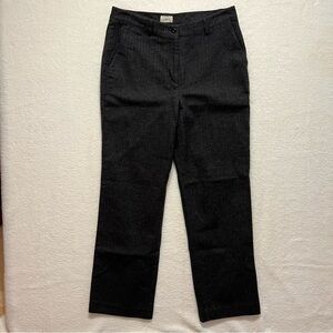 L.L. BEAN Women’s Weekend Herringbone Lined Twill Pant Size 12 Black 0DGP6